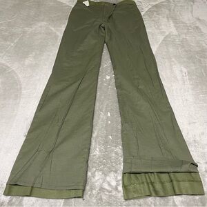 Veronica Beard Olive Green Linen Blend Wide Leg Pants Size 6 14x12x32